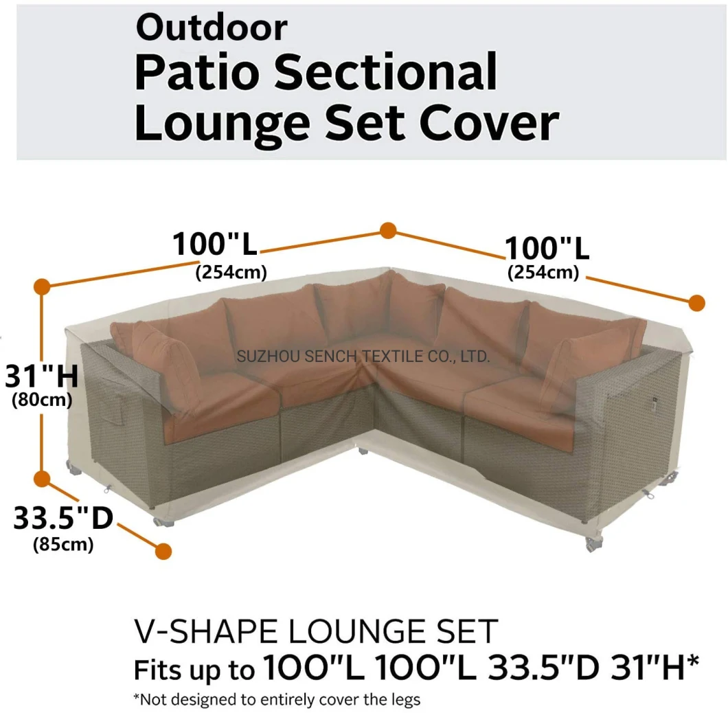 Heavy Duty Outdoor Sectional Sofa Covers, 100