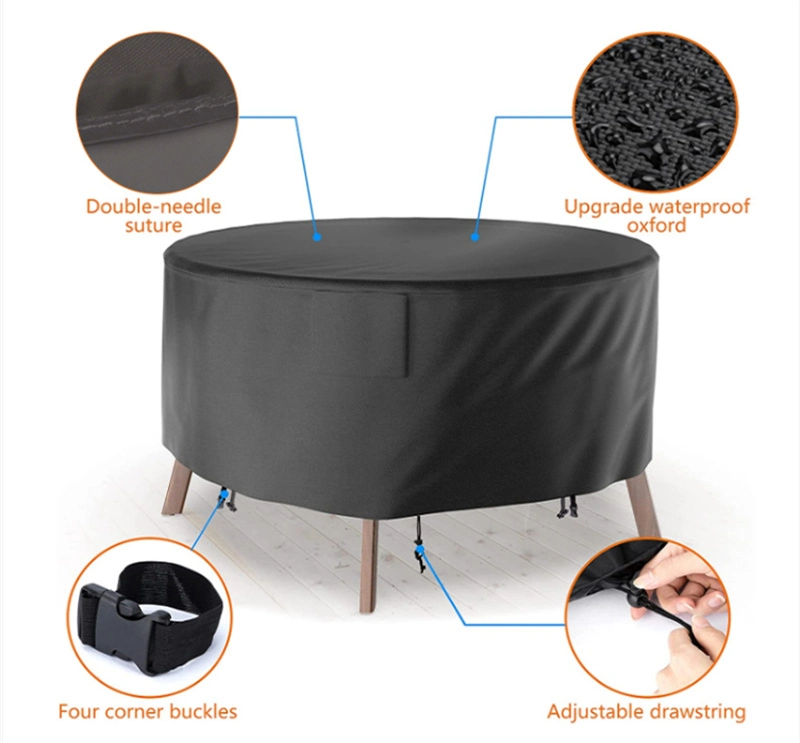 Outdoor Patio Garden Furniture Protection Cover Waterproof Round Table Cover