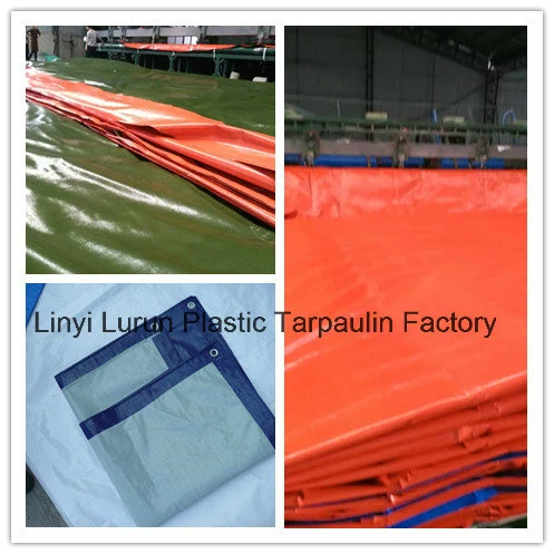 High Quality Finished Blue Orange PE Tarpaulin Sheet, Poly Tarp Cover