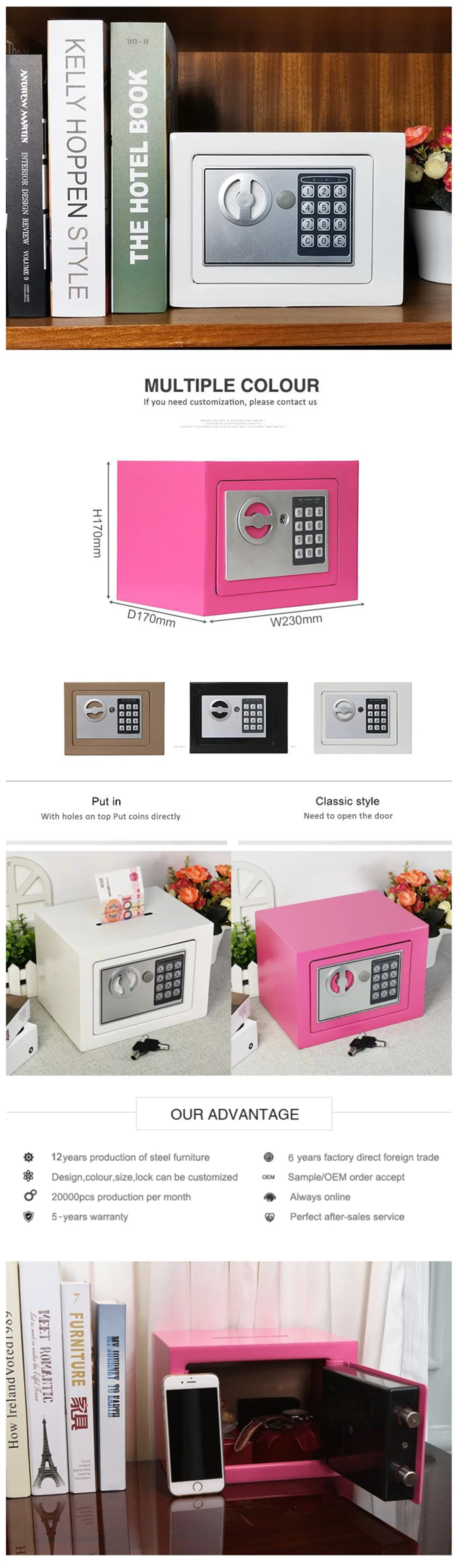 Bank Chinese Home Furniture Hotel Office Modern Safe Deposit Box